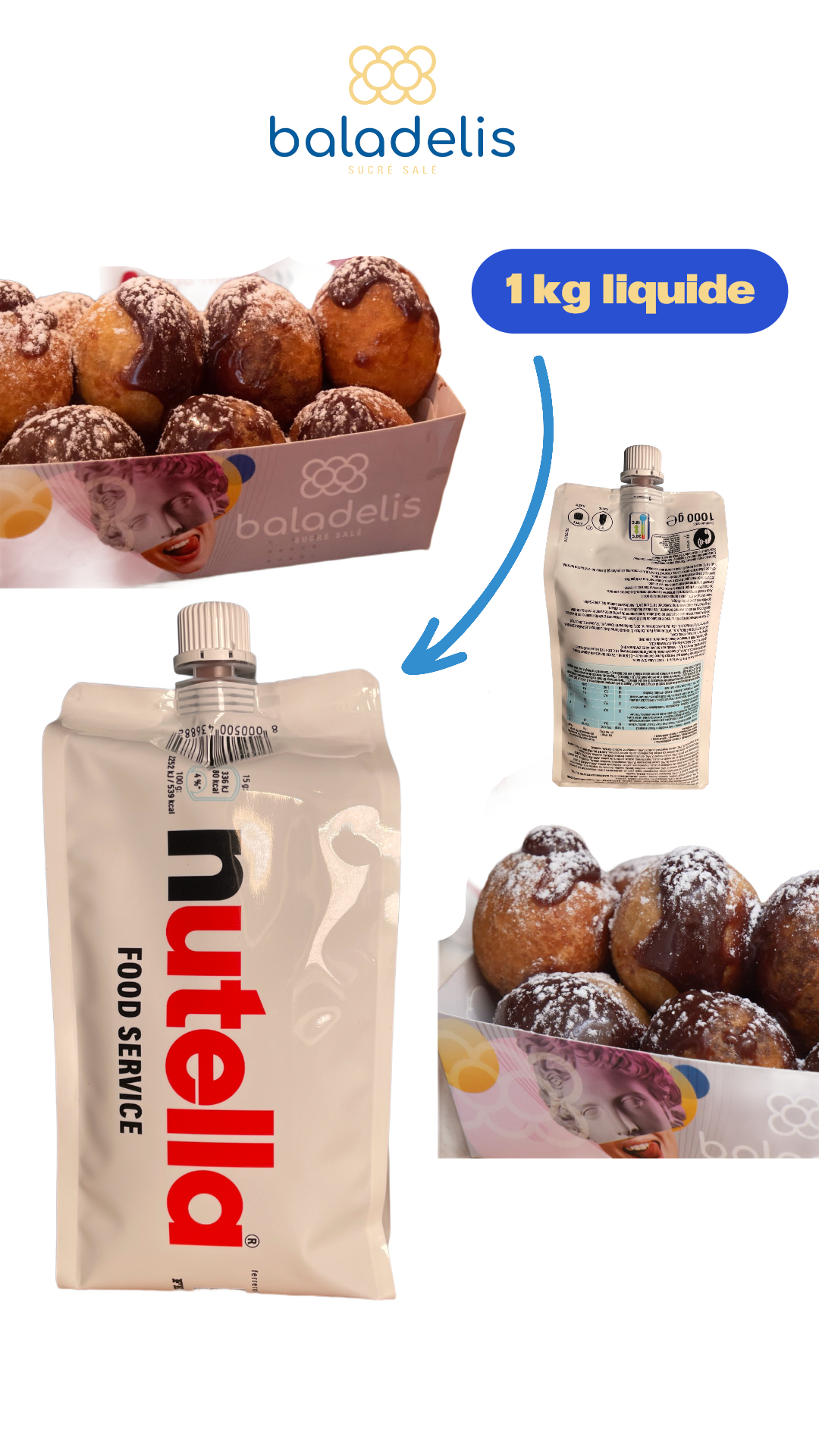 Nutella en poche réutilisable pour donuts churros beignets lukumades  